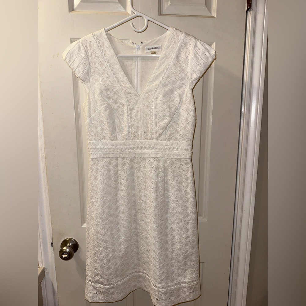 Calvin Klein Ivory Lace Dress